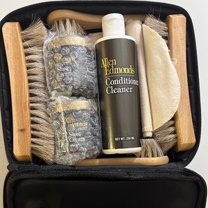 ALLEN EDMONDS SHOE CREAM & CONDITIONER CLEANER BLACK LEATHER  SHOE KIT